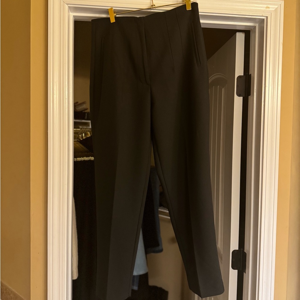 Zara Pants With A High Waist Black Size Large